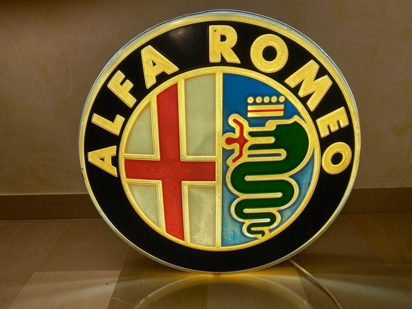 1970s Alfa Romeo official dealer neon illuminated sign