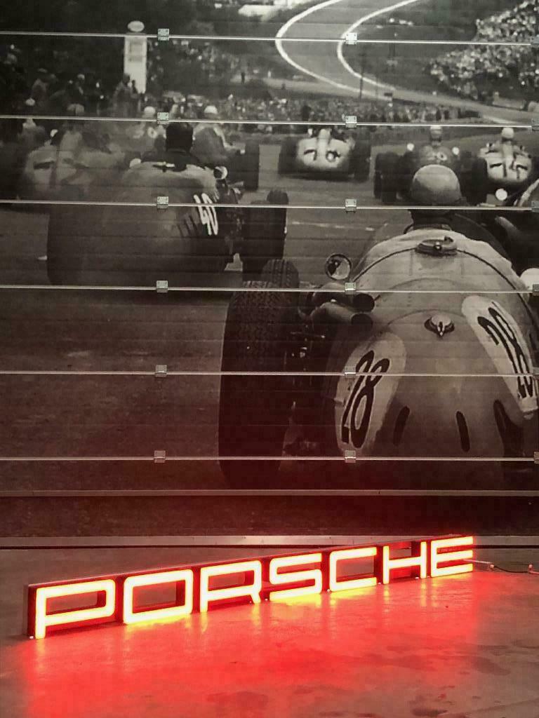 2003 Porsche official dealership very long illuminated sign