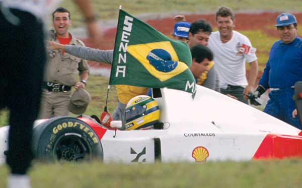 1993 Ayrton Senna OMP used balaclava signed