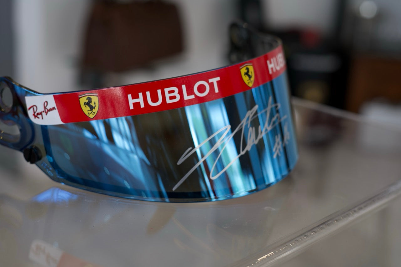2020 Charles Leclerc Ferrari race used visor signed