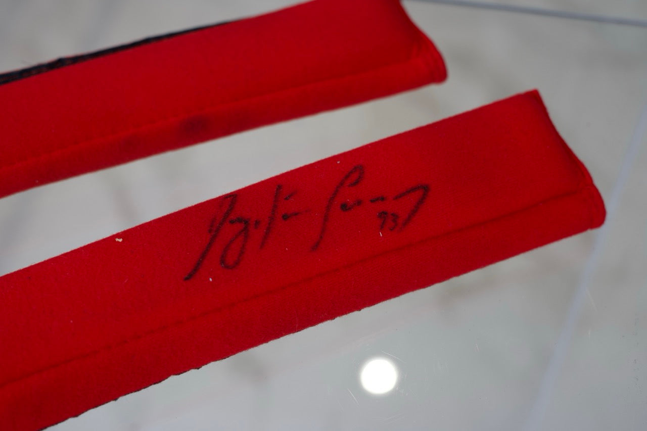 1993 Ayrton Senna Sabelts signed and dated