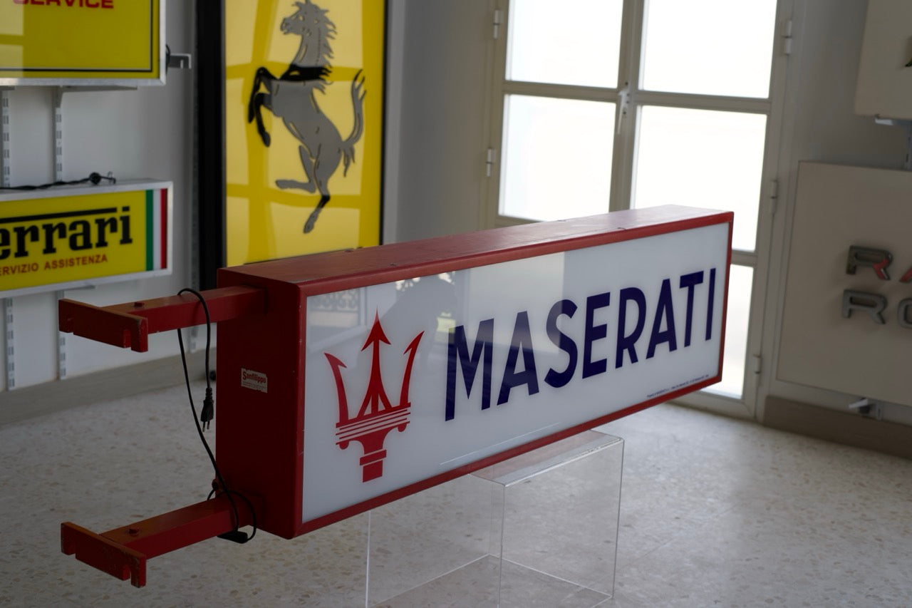 2003 Maserati official dealership illuminated double side sign