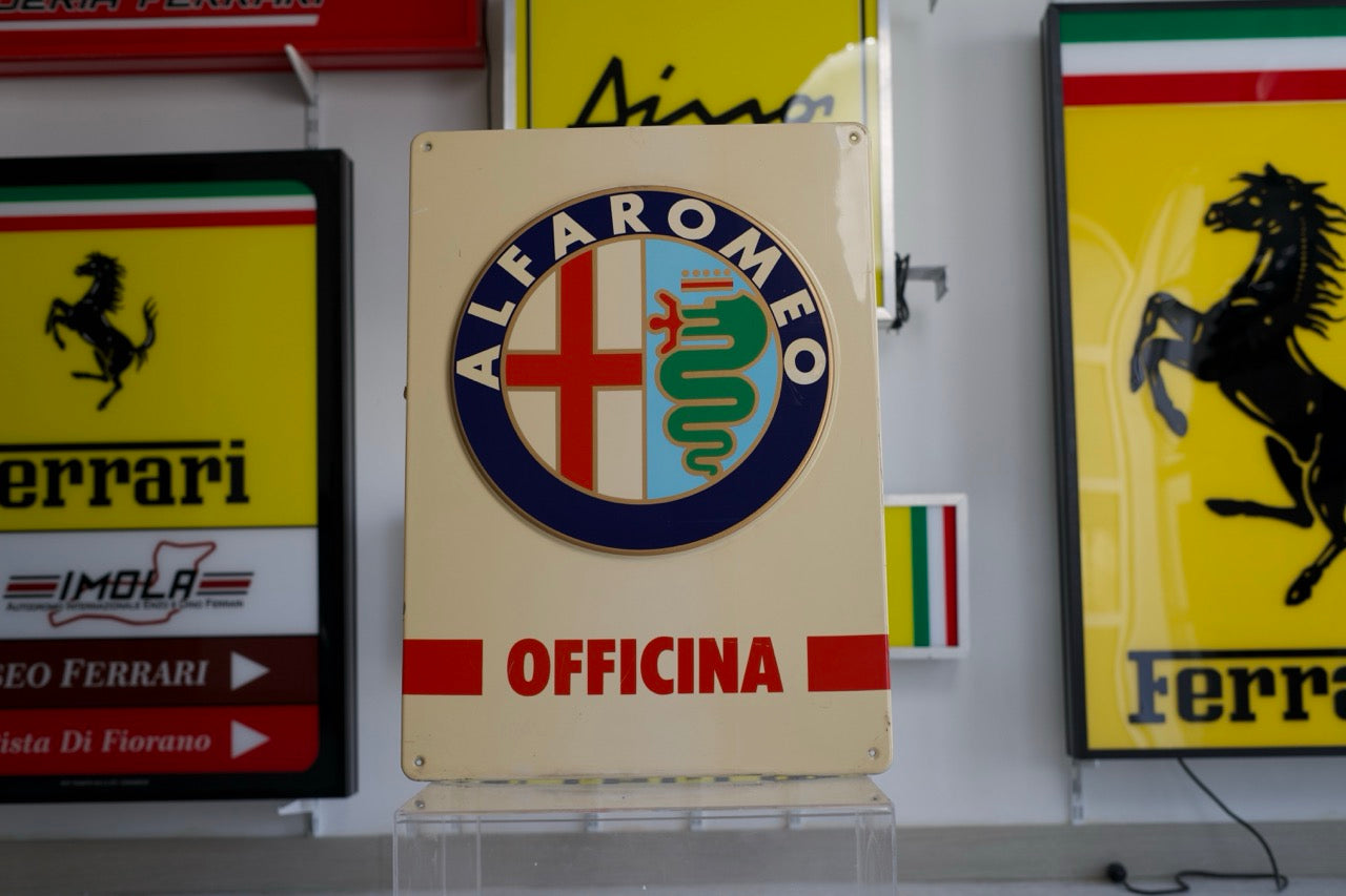 1970s Alfa Romeo "Officina" official dealer enamel sign