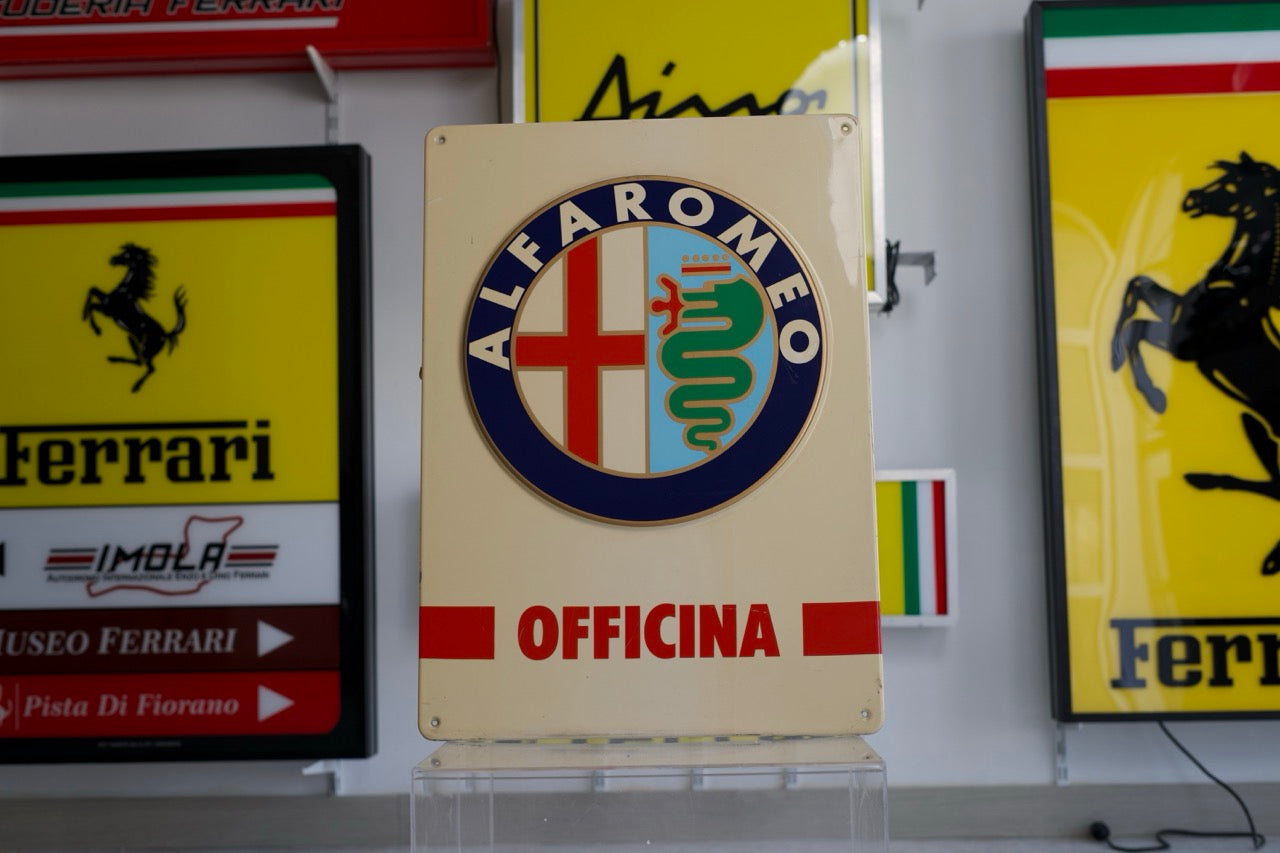 1970s Alfa Romeo "Officina" official dealer enamel sign