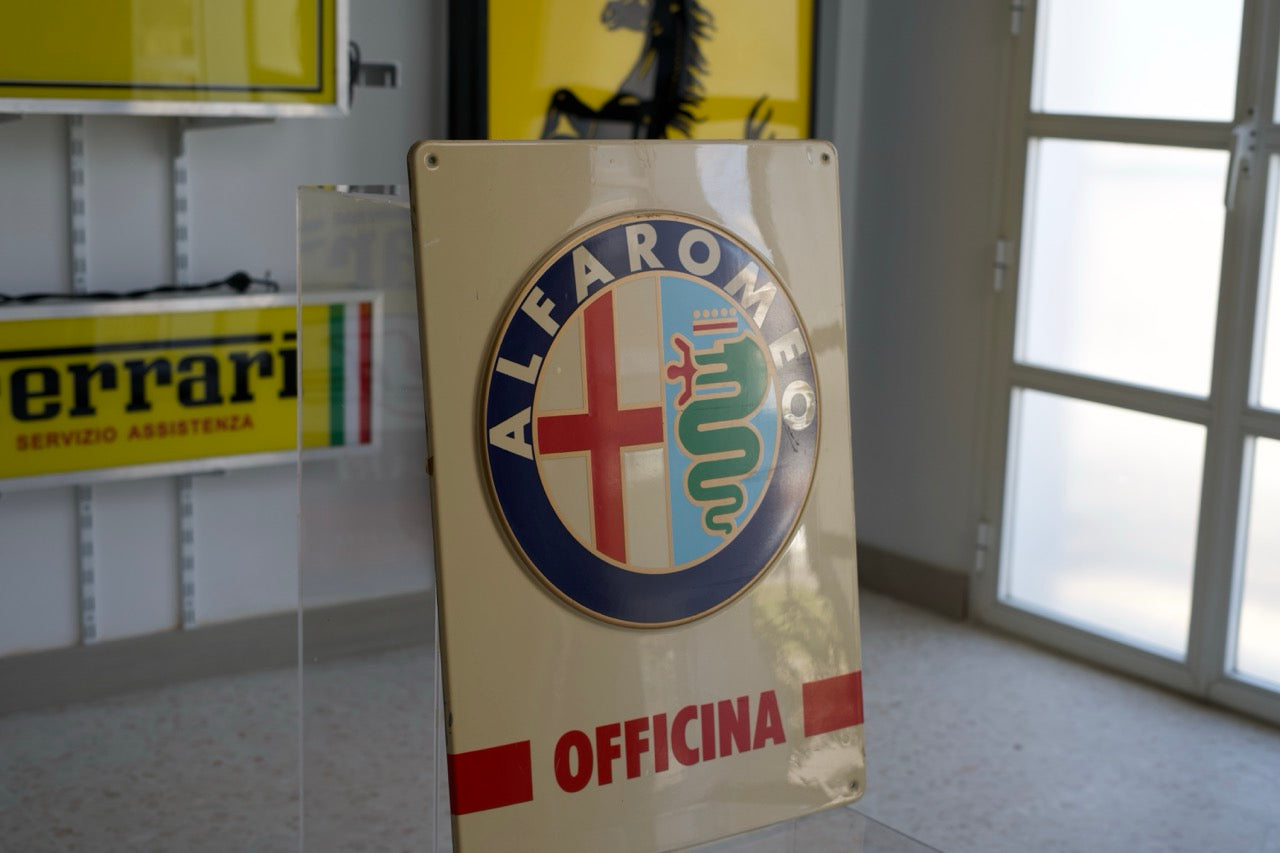 1970s Alfa Romeo "Officina" official dealer enamel sign
