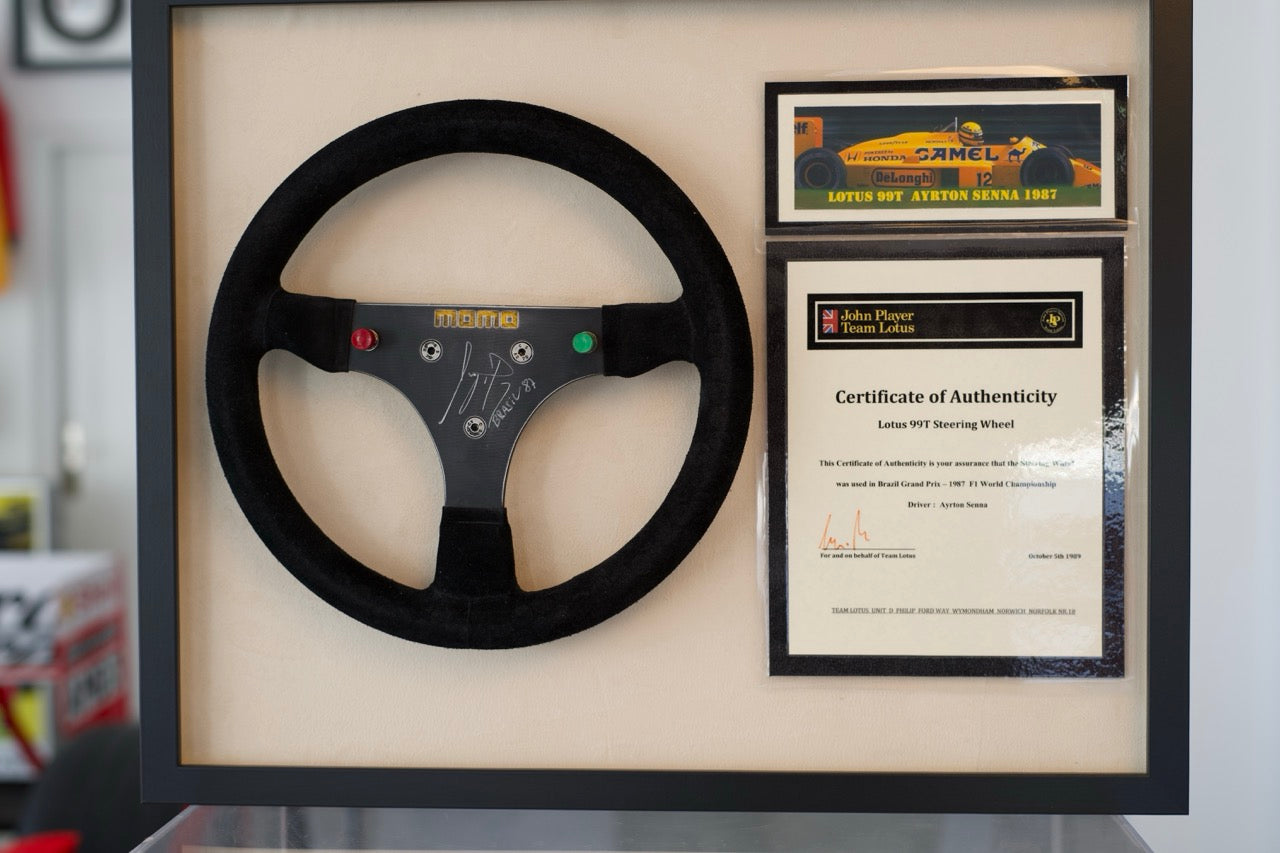 Ayrton Senna 1987 Brazil Grand Prix Steering Wheel