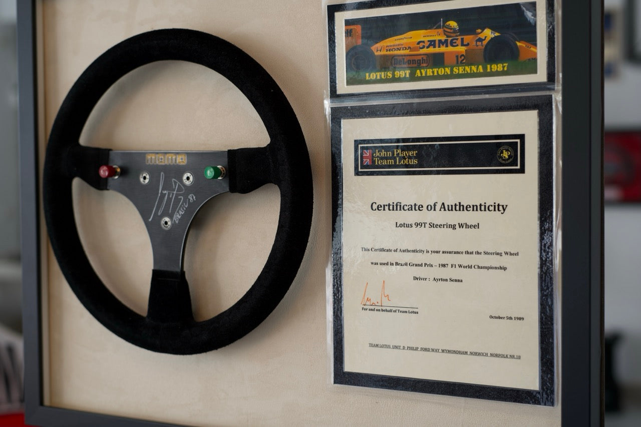 Ayrton Senna 1987 Brazil Grand Prix Steering Wheel
