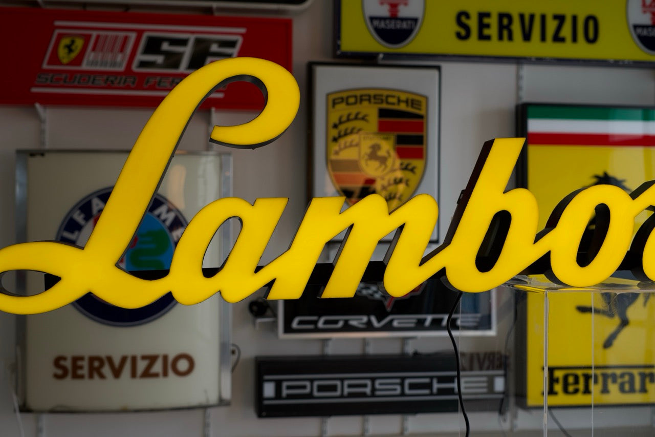 2000s Lamborghini VERY LARGE dealership illuminated sign