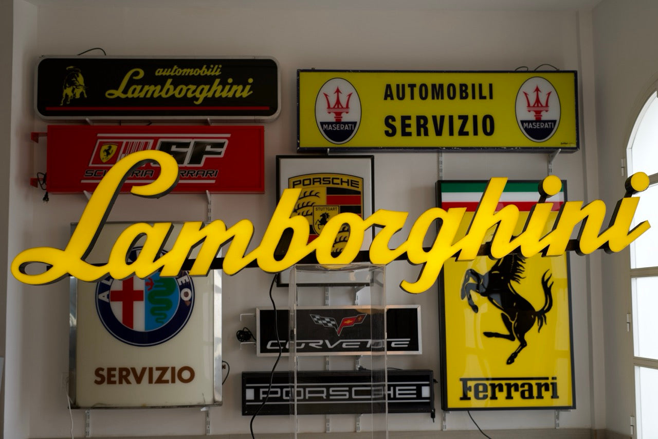 2000s Lamborghini VERY LARGE dealership illuminated sign