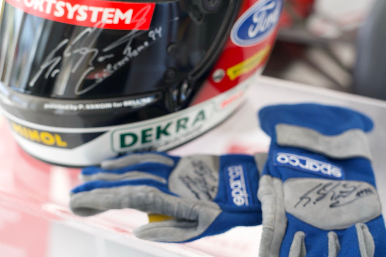 1994 Michael Schumacher Silverstone Grand Prix Race Used Helmet and Gloves