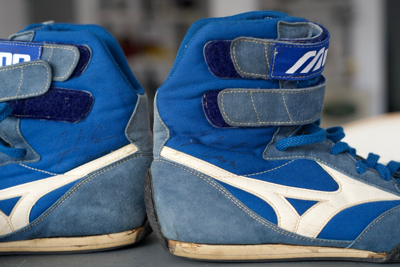 1994 Ayrton Senna matching shoes and gloves signed AIDA GP