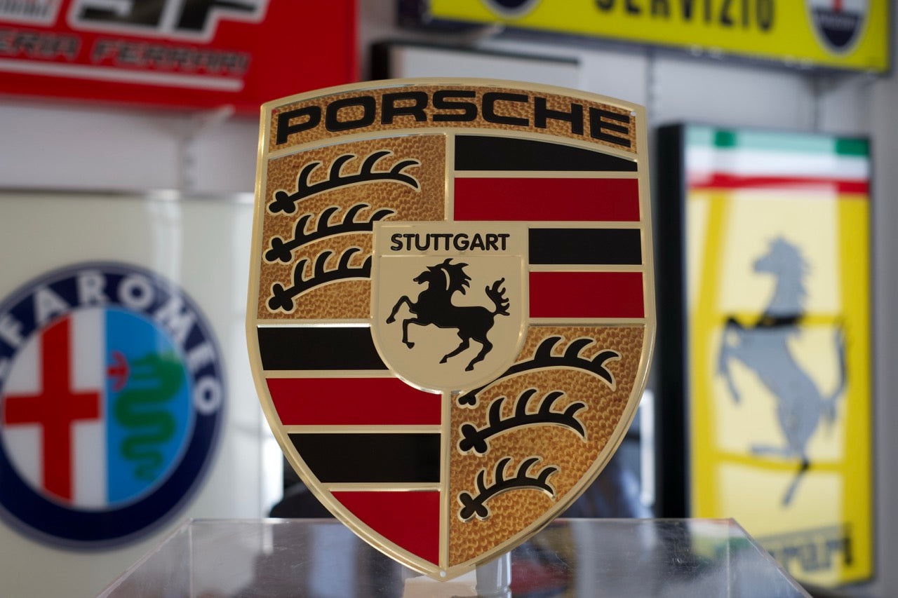 Porsche Crest Metallic Sign