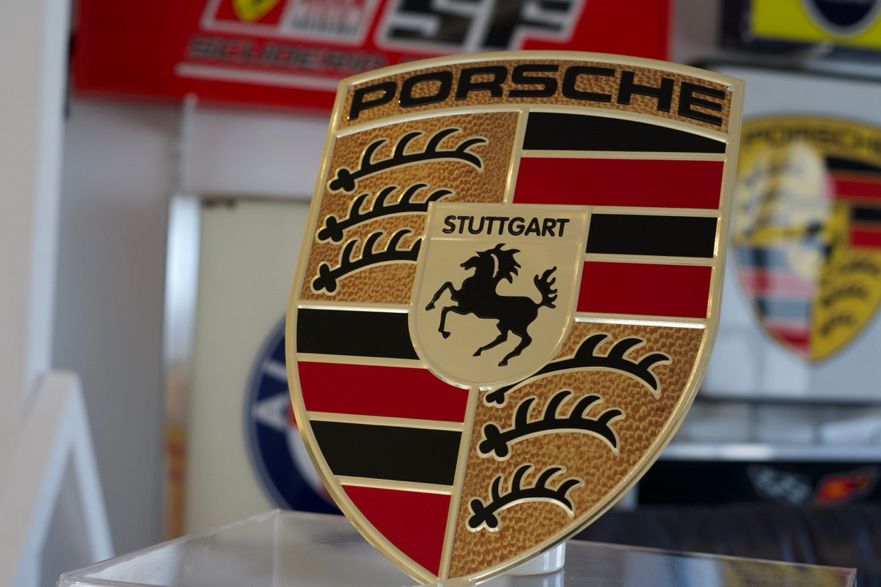 Porsche Crest Metallic Sign