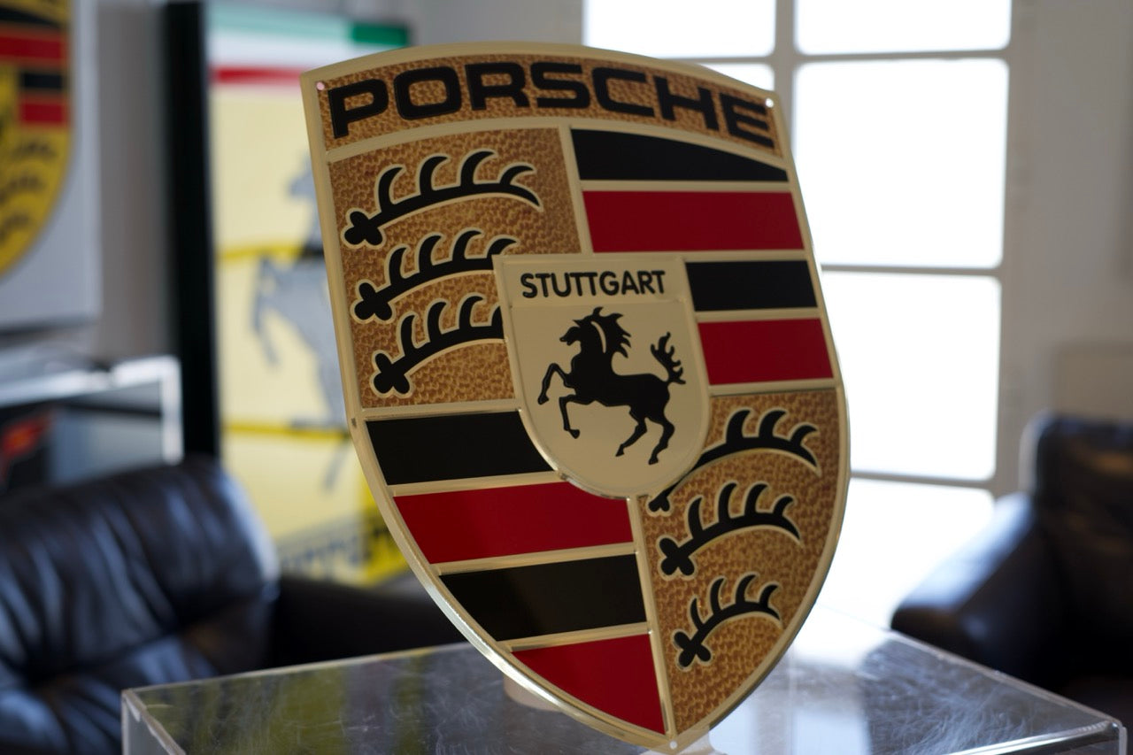 Porsche Crest Metallic Sign