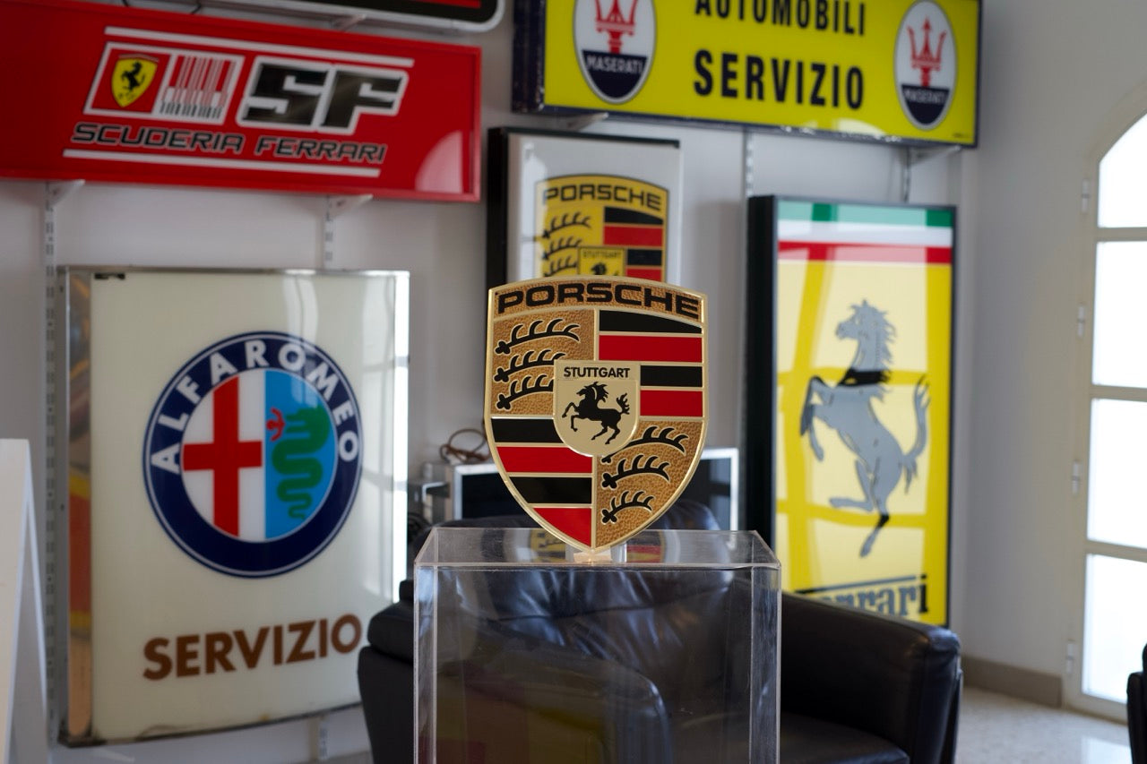 Porsche Crest Metallic Sign