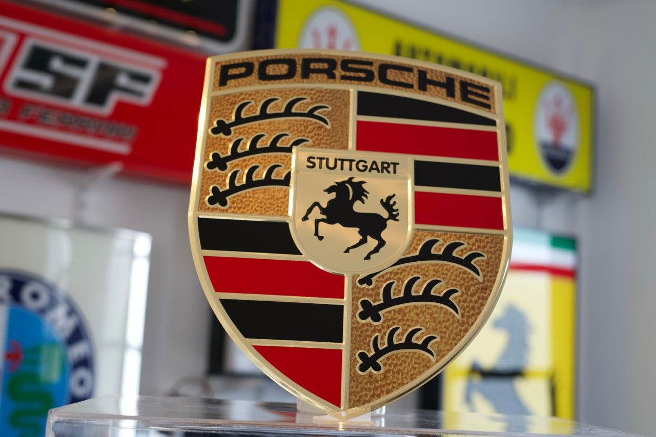 Porsche Crest Metallic Sign