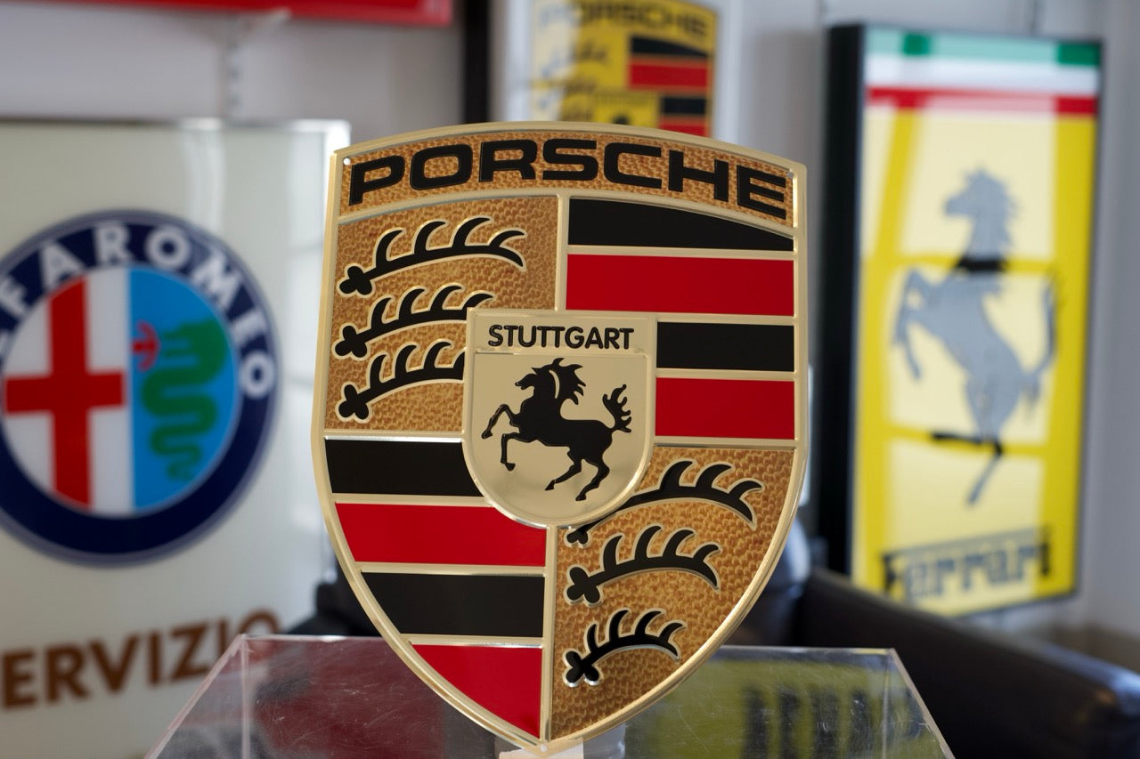 Porsche Crest Metallic Sign