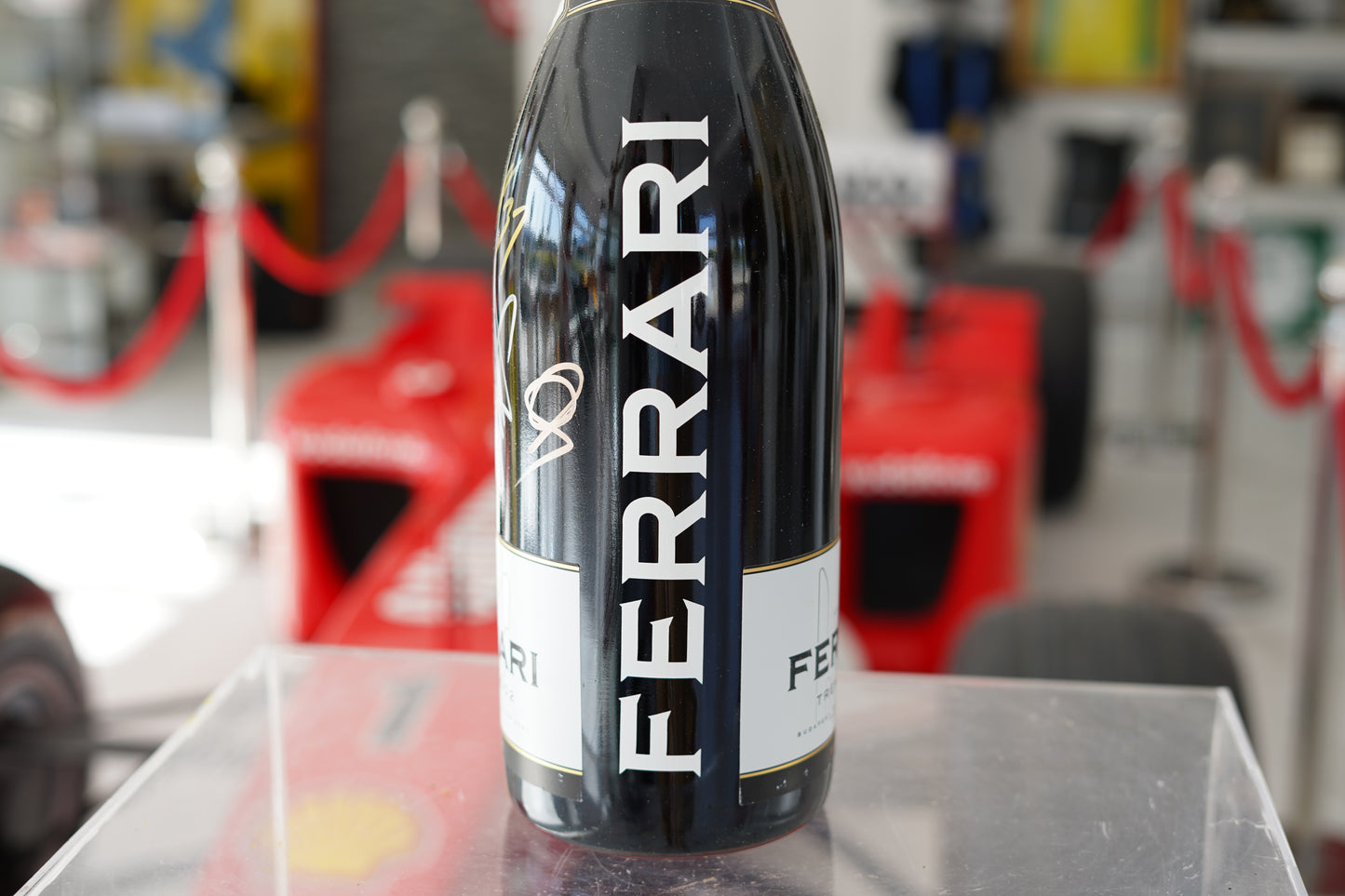 2021 Hungaria GP Official Ferrari Trento Podium Bottle Signed by Ocon, Hamilton and Sainz