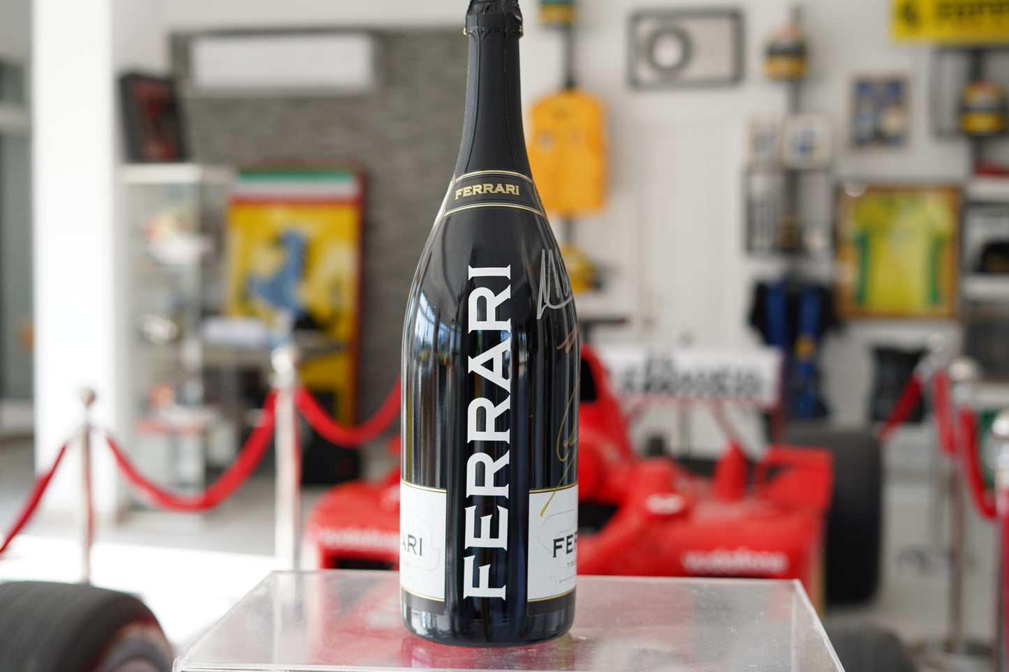 2021 Spanish GP Official Ferrari Trento Podium Bottle Signed by Hamilton, Verstappen & Bottas