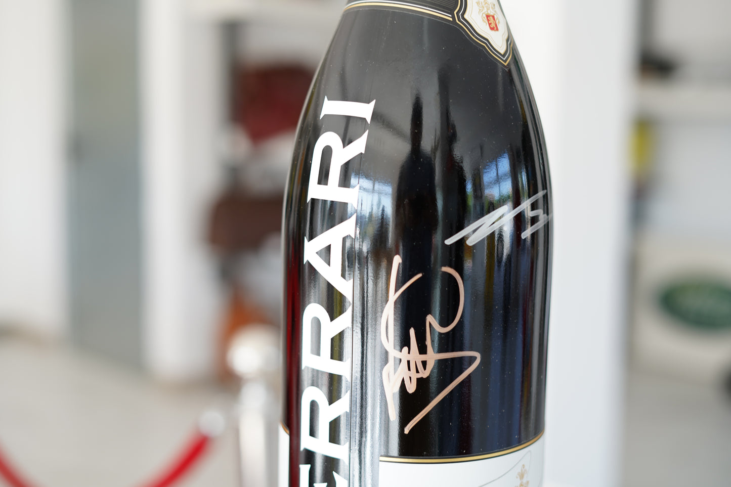 2021 Austrian GP Official Ferrari Trento Podium Bottle Signed by Verstappen, Hamilton & Bottas