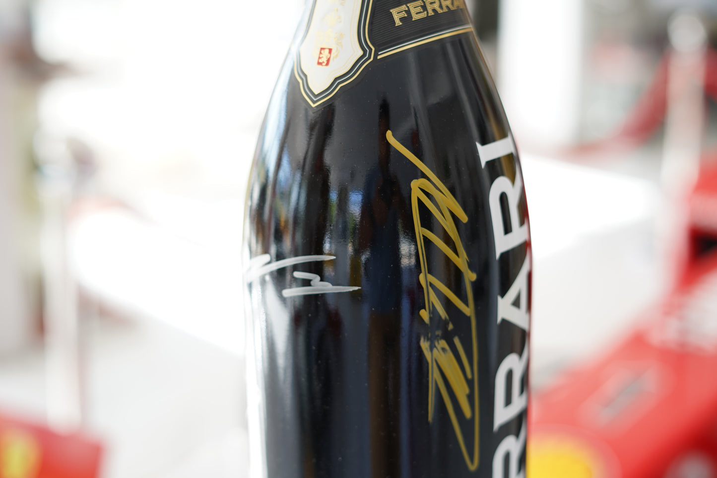 2021 Austrian GP Official Ferrari Trento Podium Bottle Signed by Verstappen, Hamilton & Bottas