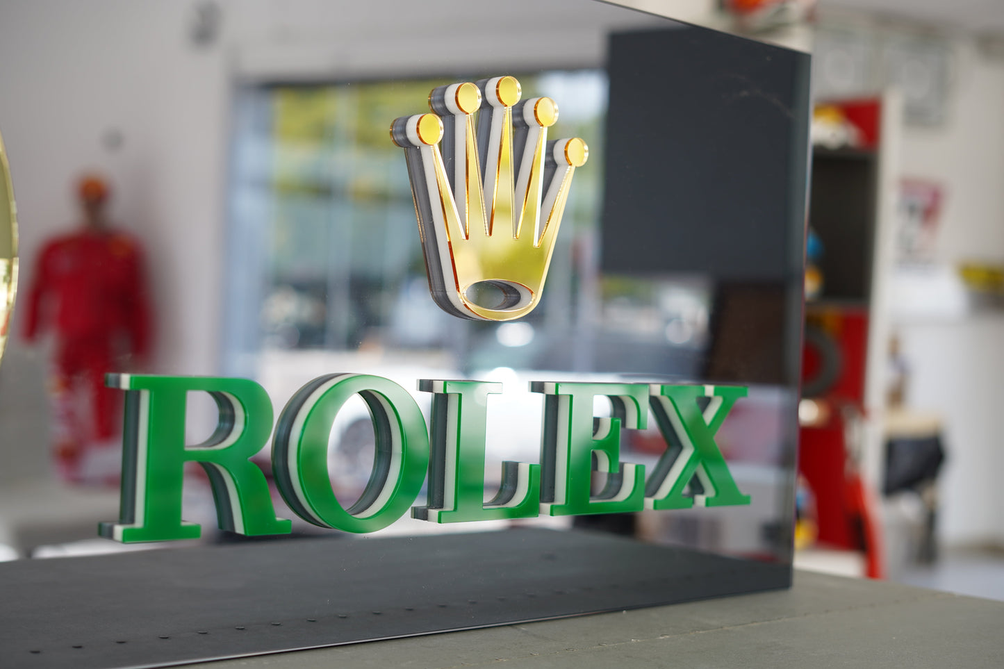 2000s Rolex Geneva official dealer clock sign