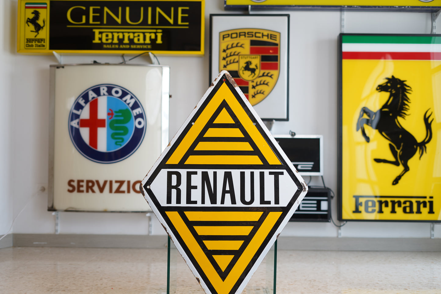 1950s Renault official vintage and large genuine shield sign