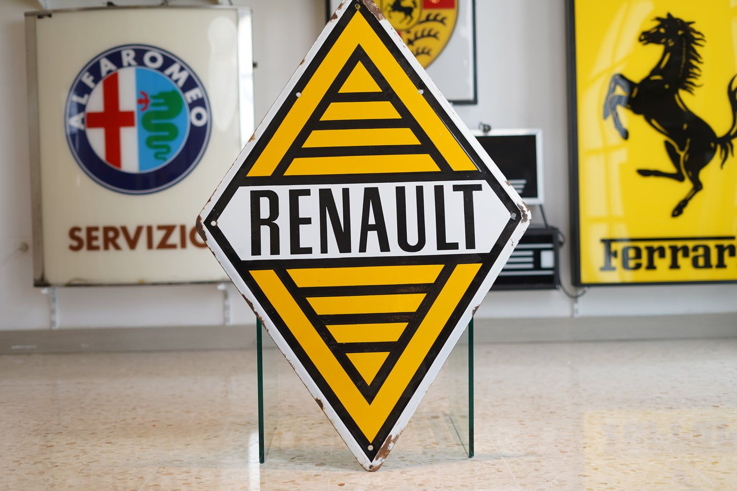 1950s Renault official vintage and large genuine shield sign