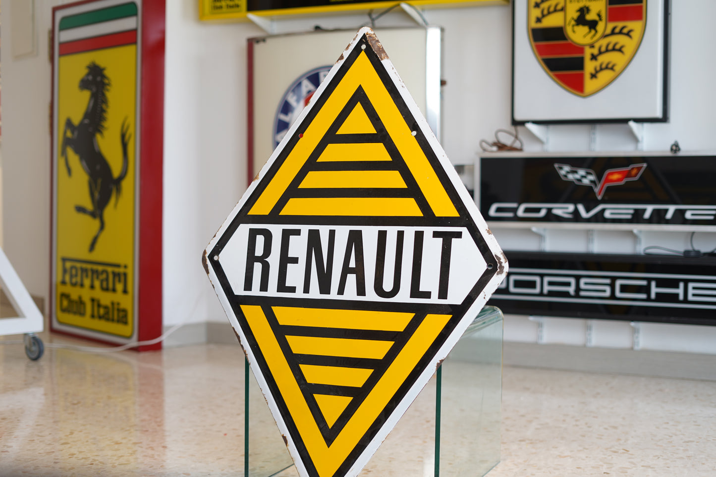 1950s Renault official vintage and large genuine shield sign