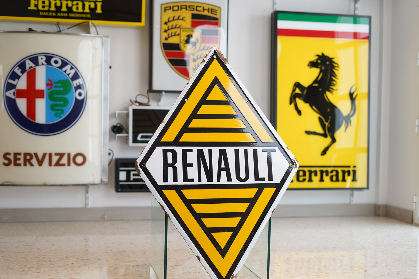 1950s Renault official vintage and large genuine shield sign