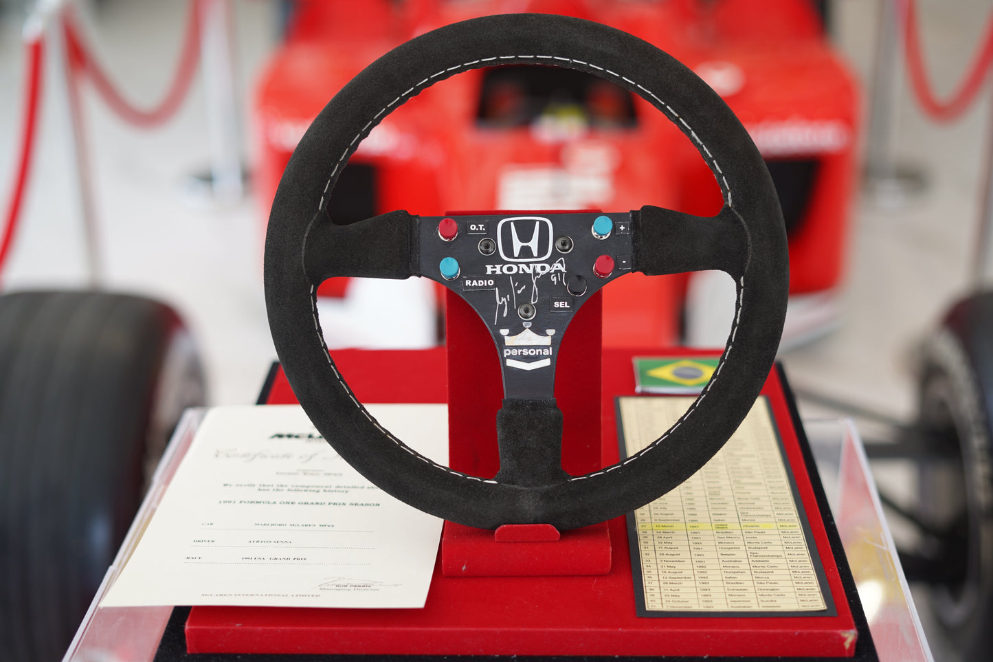 1991 Ayrton Senna McLaren MP6/4 Steering Wheel Signed
