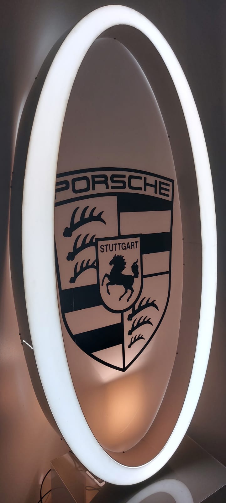 1990s Porsche dealership illuminated oval sign