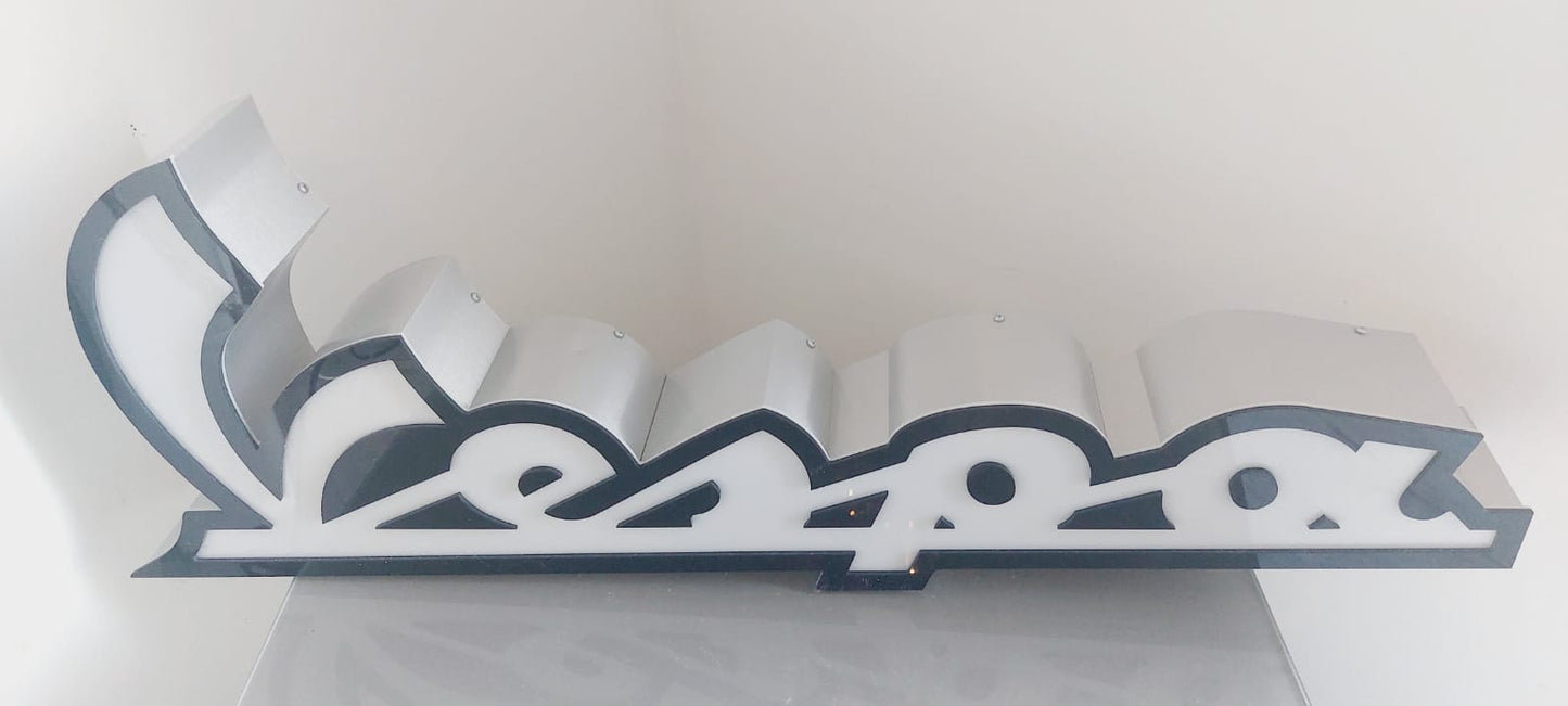 2000s Vespa Piaggio official dealership illuminated sign