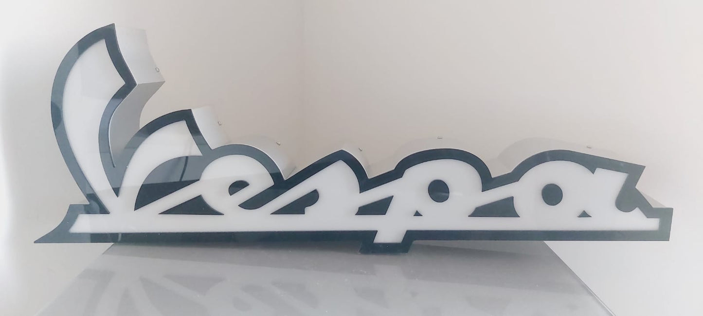 2000s Vespa Piaggio official dealership illuminated sign