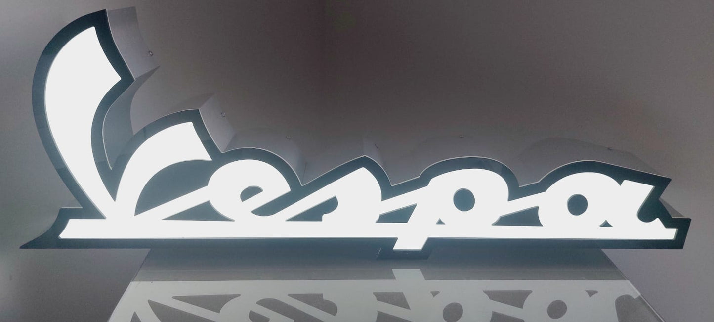 2000s Vespa Piaggio official dealership illuminated sign