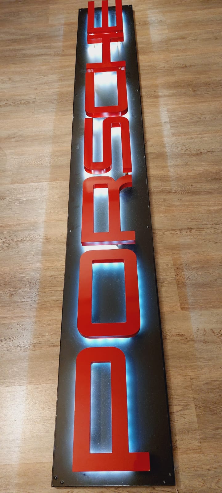 2000s Porsche dealership illuminated wall sign