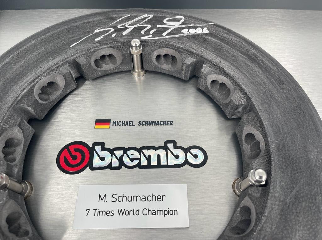 2006 Michael Schumacher Ferrari brake rotor signed