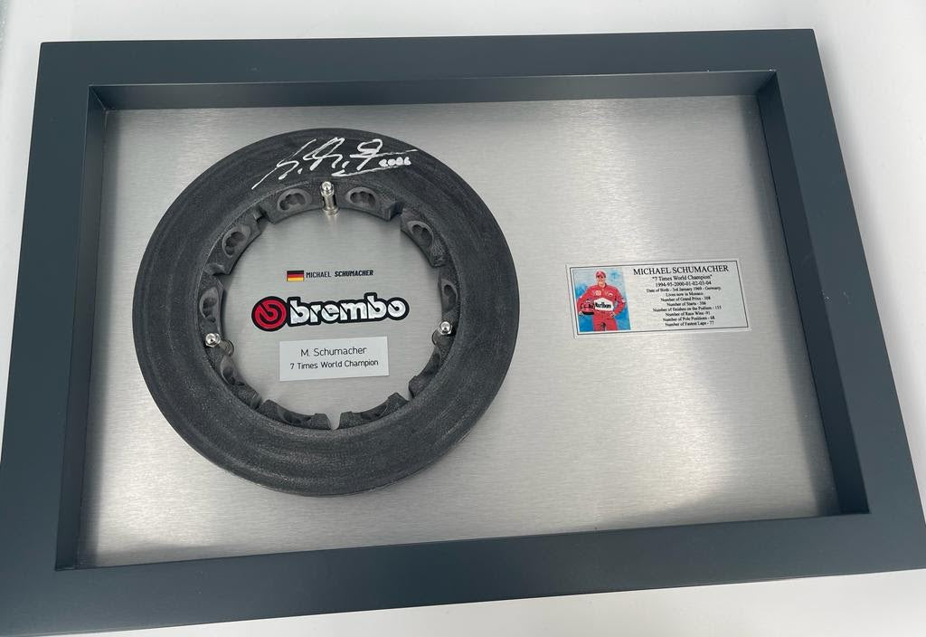 2006 Michael Schumacher Ferrari brake rotor signed
