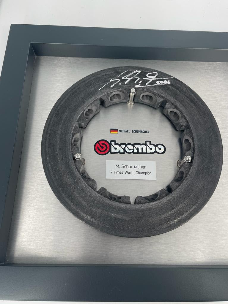 2006 Michael Schumacher Ferrari brake rotor signed