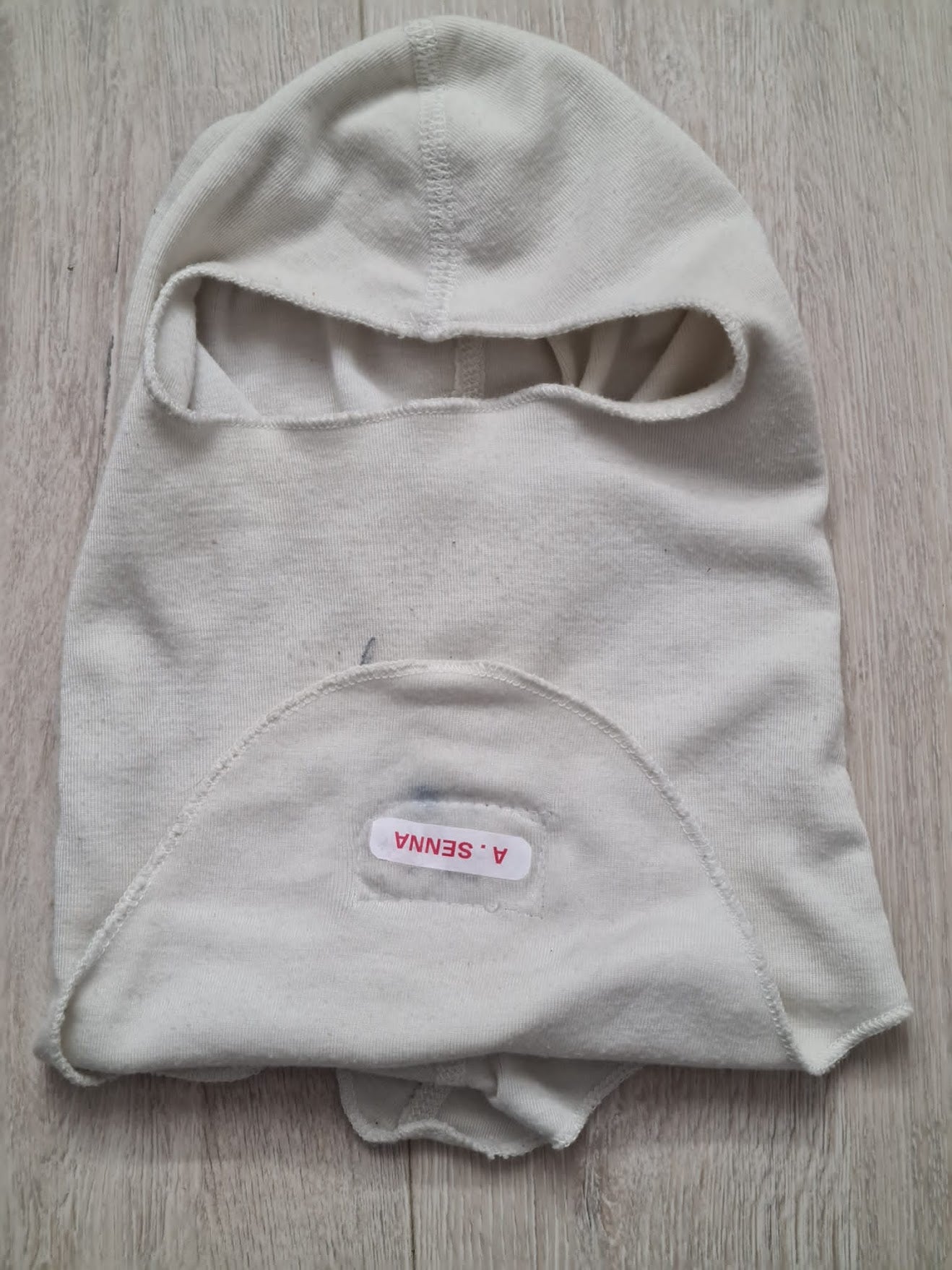 1993 Ayrton Senna OMP used balaclava signed
