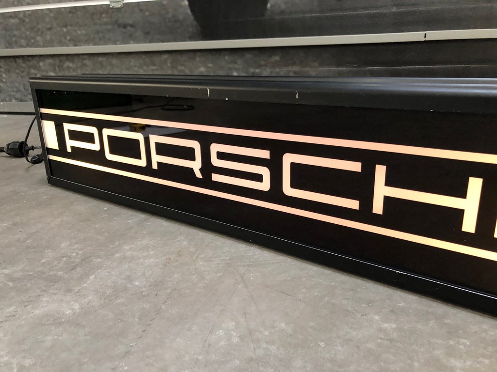 1979 Porsche Racing official dealership illuminated double side sign