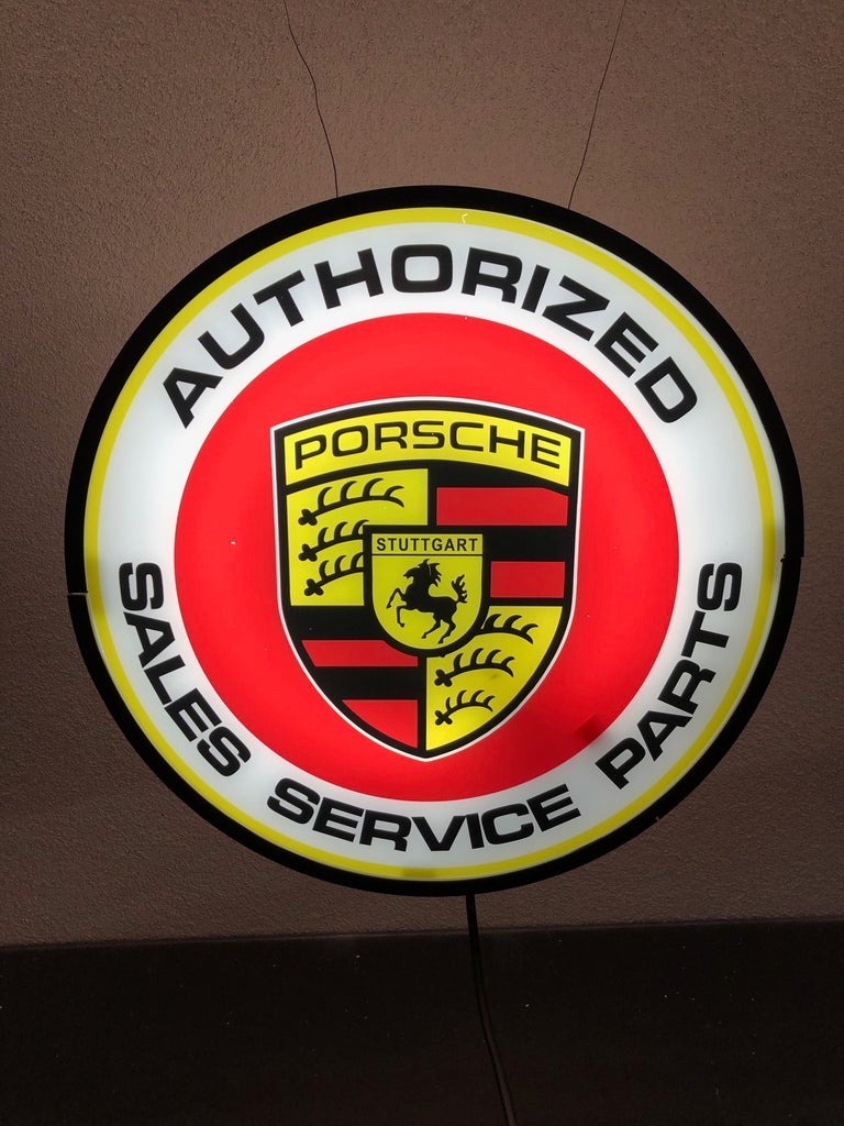 1997 Porsche official Sales Service Sales double side illuminated sign