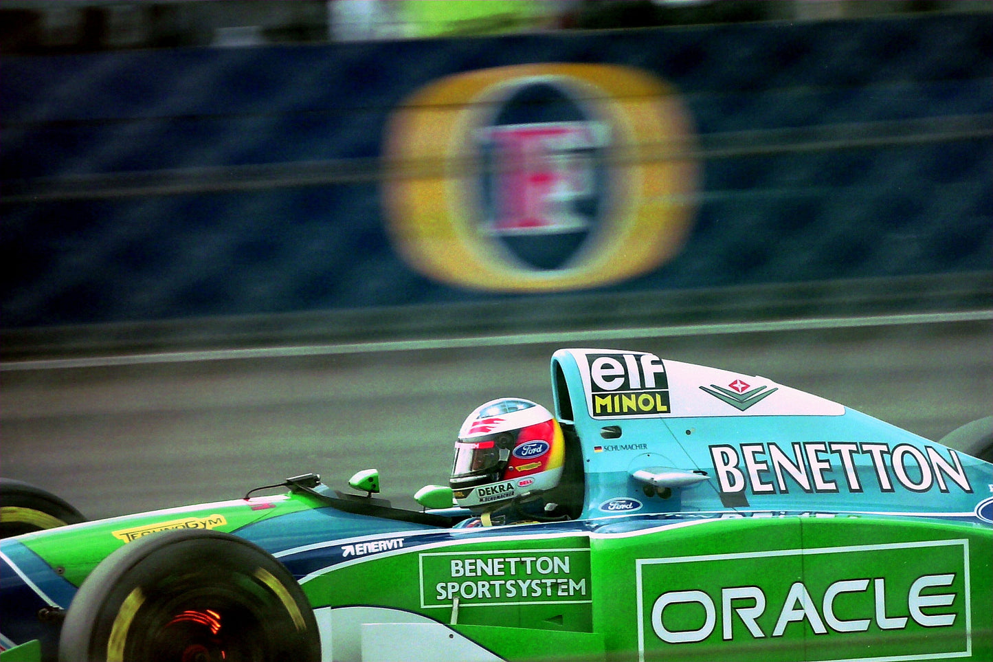 1994 Michael Schumacher British GP race used helmet - Formula 1 Memorabilia