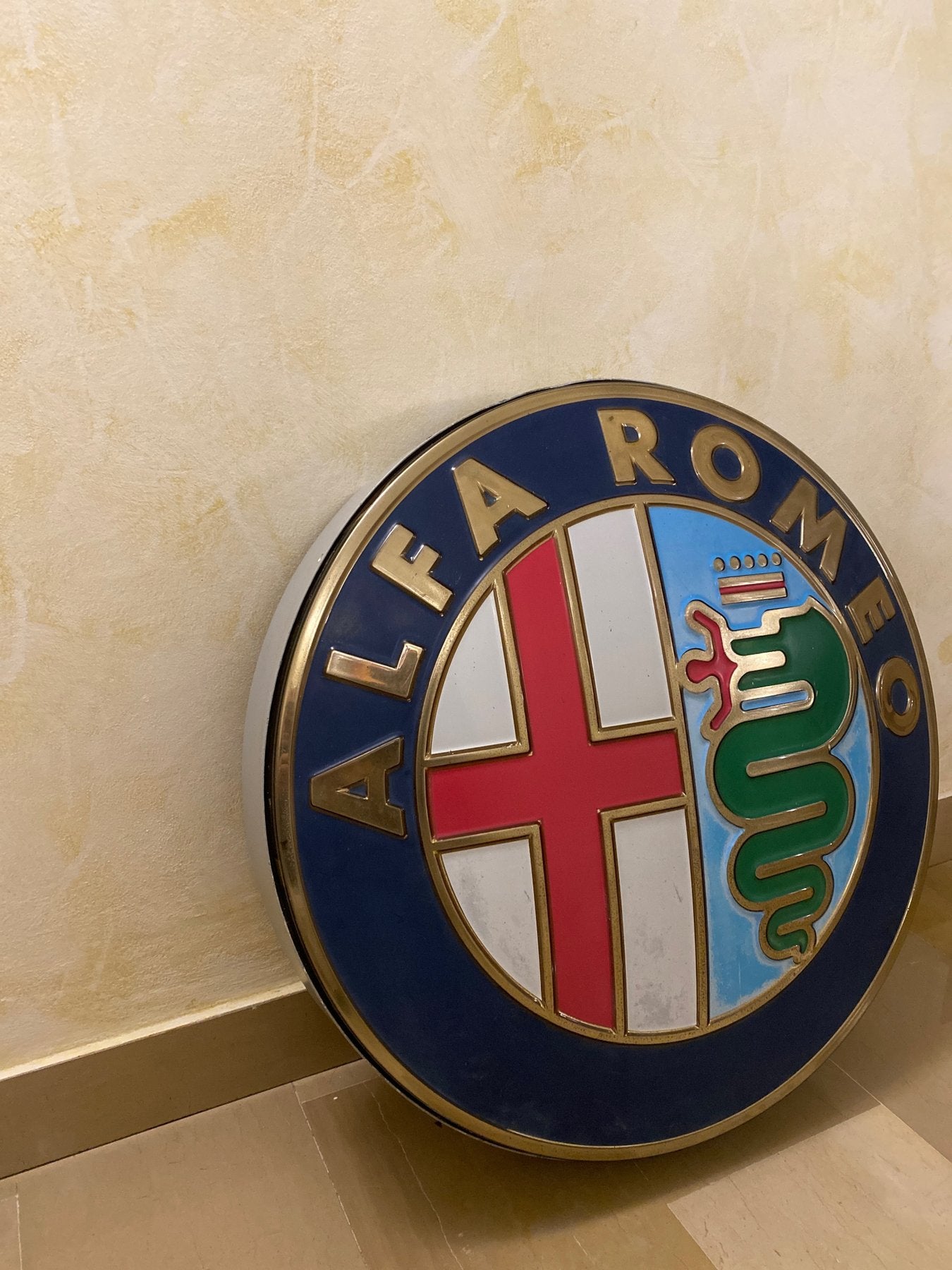 1970s Alfa Romeo official dealer neon illuminated sign