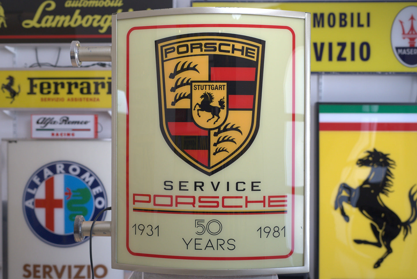 2000s Porsche 50 Jahre Anniversary Double-sided Illuminated Sign