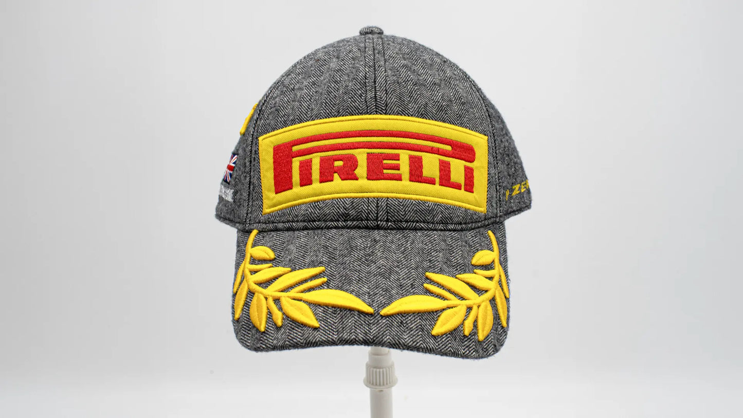 2021 Lewis Hamilton | Signed Ferrari Trento 1st Place Champagne Bottle and Silverstone Podium Cap