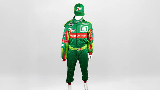 1991 Michael Schumacher Jordan Grand Prix Racing Formula 1 Stand 21 Replica Racing Suit and Cap