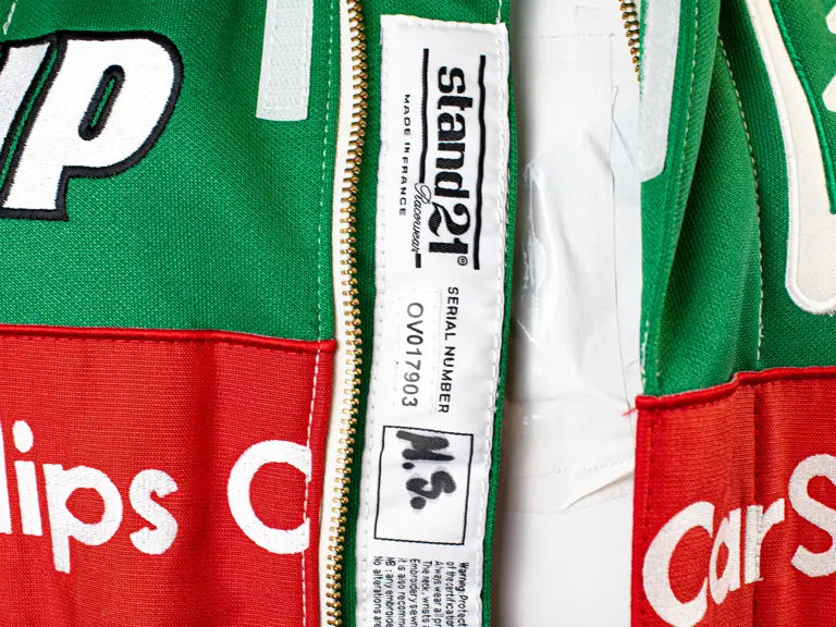 1991 Michael Schumacher Jordan Grand Prix Racing Formula 1 Stand 21 Replica Racing Suit and Cap