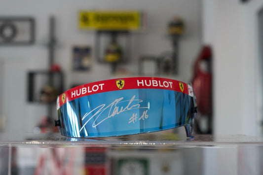 2020 Charles Leclerc Ferrari race used visor signed
