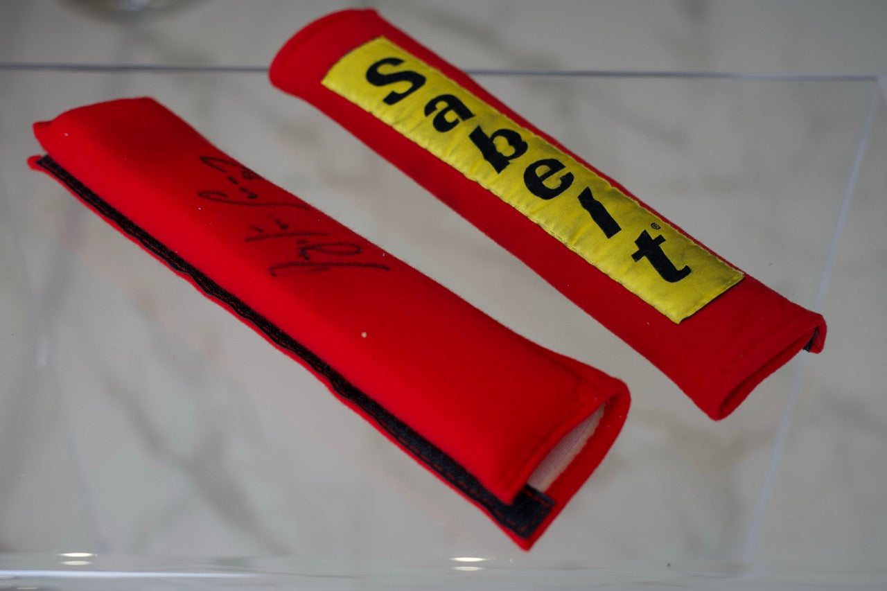 1993 Ayrton Senna Sabelts signed and dated